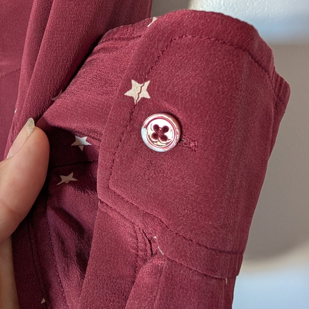 Rails Kate Burgundy Star Print Blouse - Picture 8 of 12